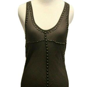 ISABEL MARANT Silk Gray Studded Mini Tank Dress